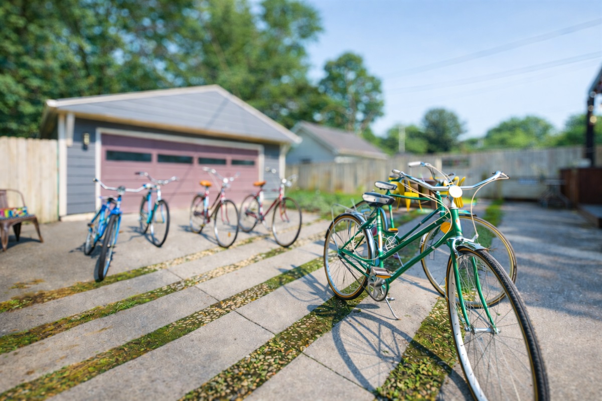 Cruiser bikes free for our guests to use — hop on and explore Broad Ripple like a local!