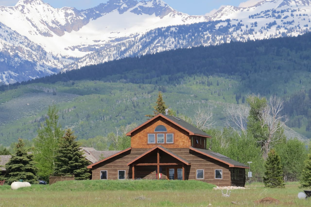 Exterior view looking east toward the Teton Range