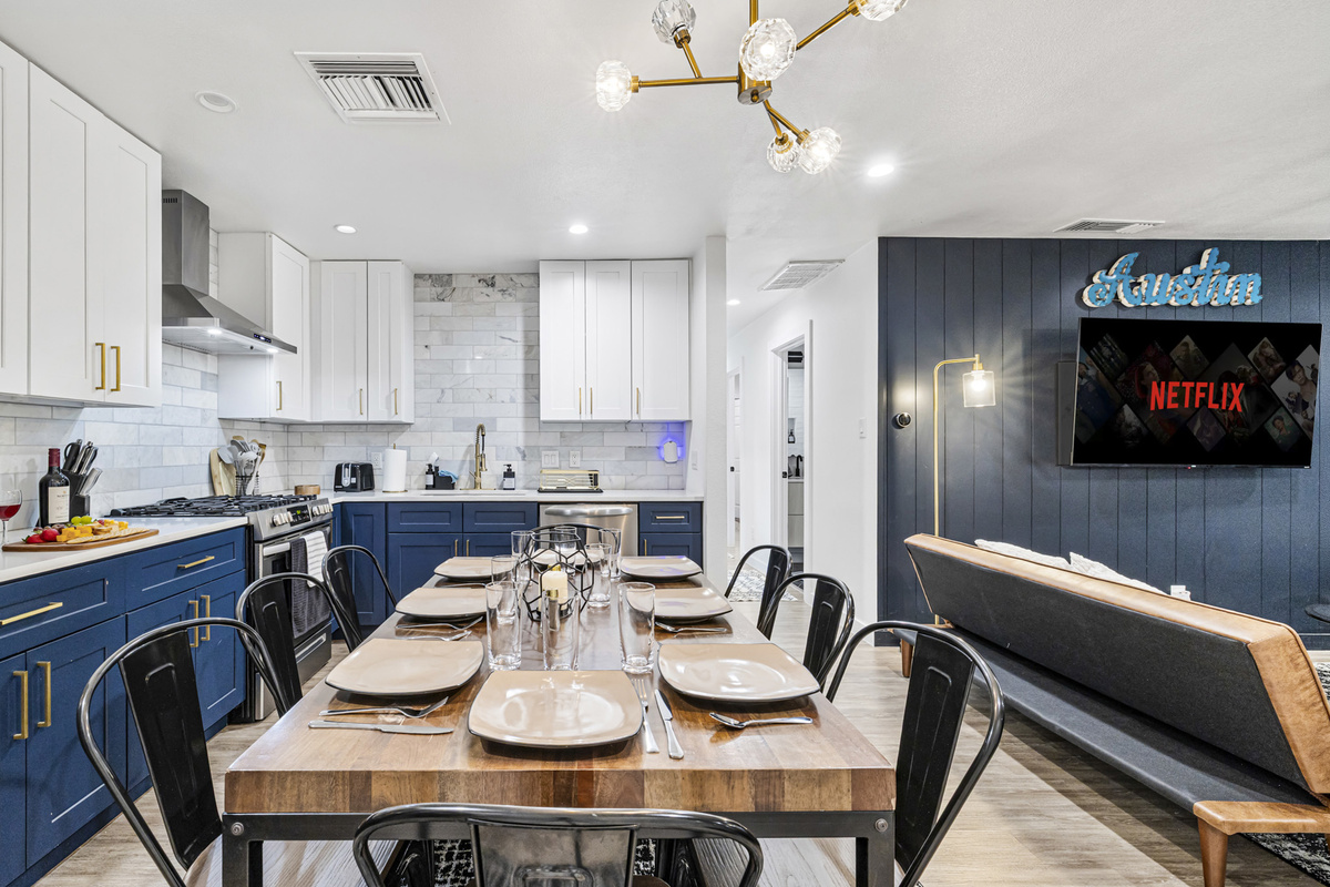 Gather around the stylish table for delicious meals and laughter-filled memories!