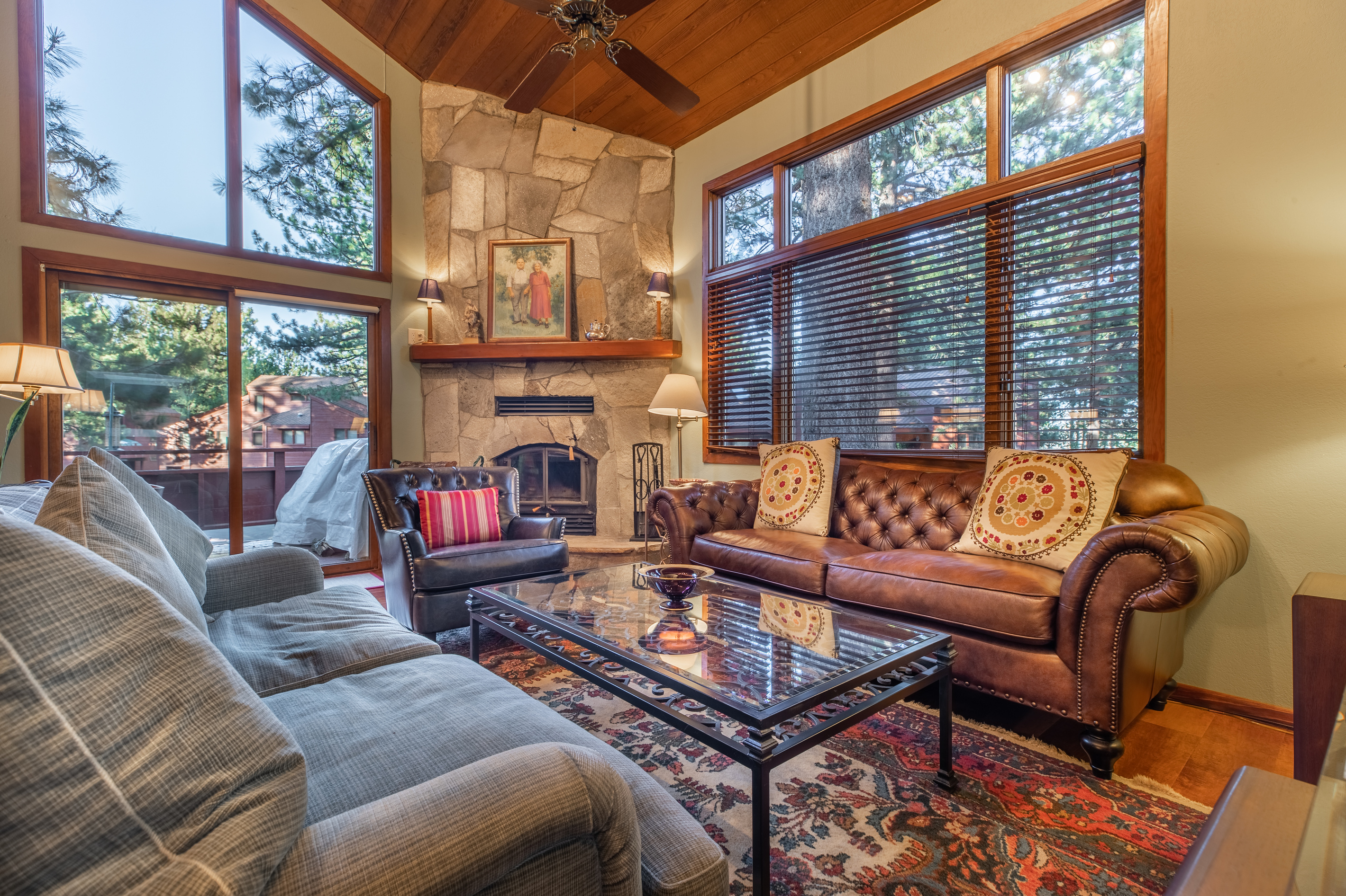 Sun-filled sitting area overlooking the outdoors.