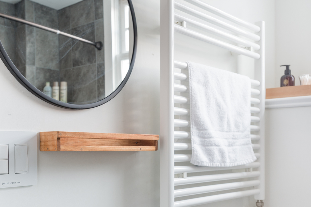 The modern bathroom, up with the bedrooms