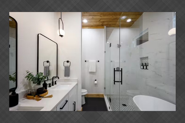 Spa-inspired bathroom with walk-in shower