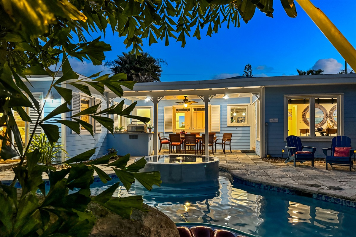 And a private backyard pool with a spa.