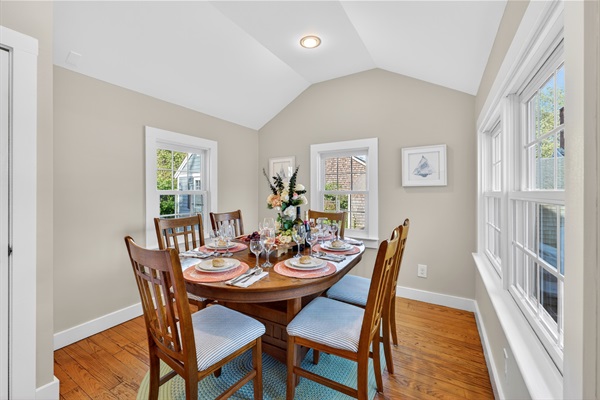 Gather 'round our table for six, where good food and even better company always have a seat.