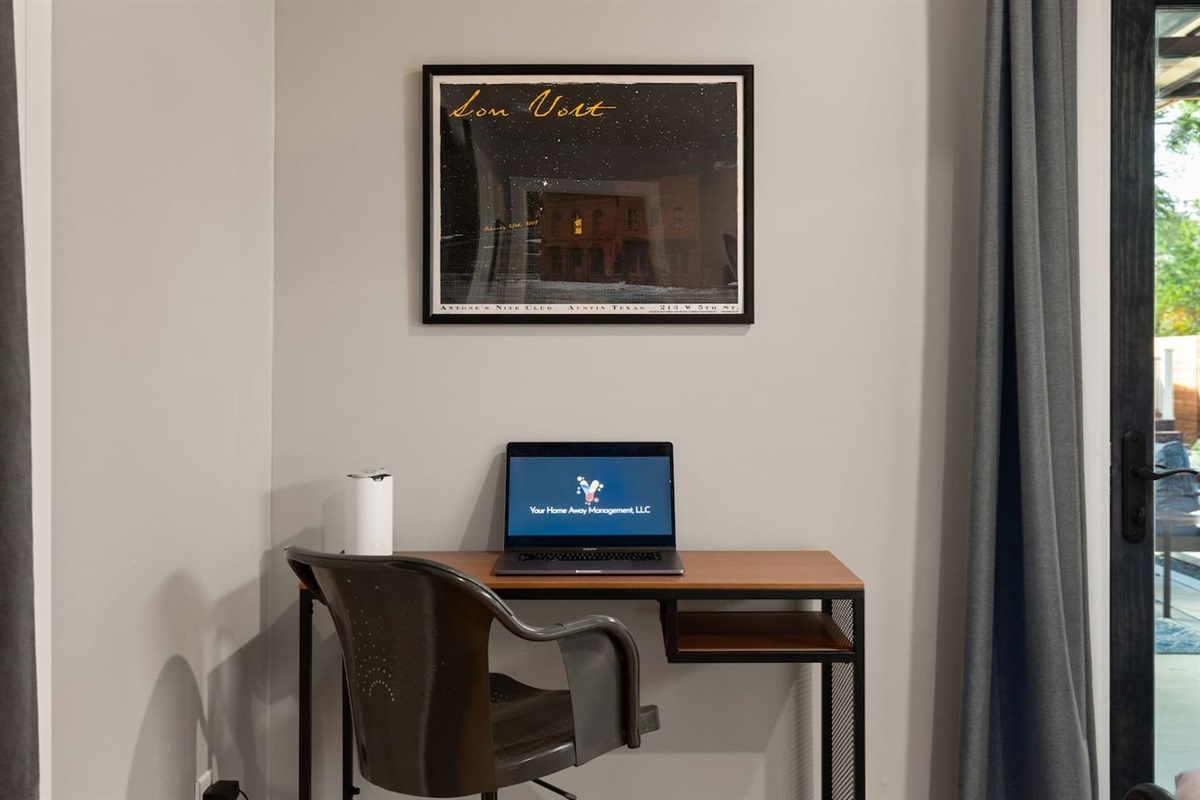 Quiet workspace with fast WiFi makes our home ideal for remote work or trip planning.
