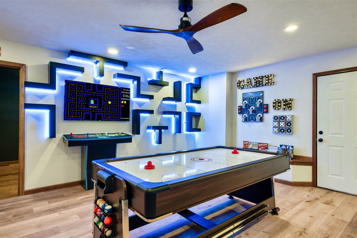 Game room includes an arcade, air hockey, pool, ping pong and so much more!