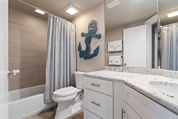 Second Bathroom with Tiled  Bathtub/Shower