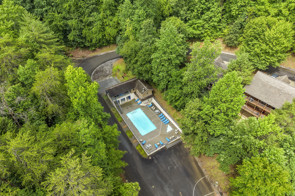 Aerial view - neighborhood and pool