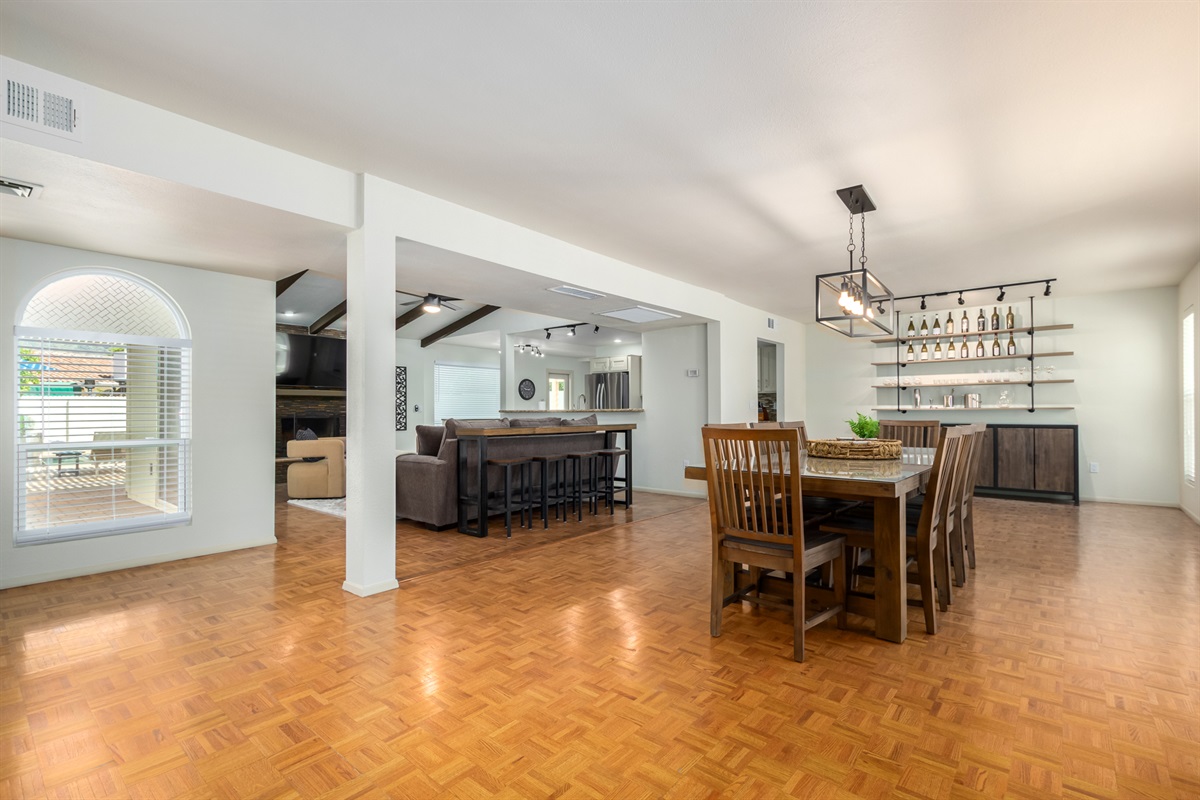 open floor plan - formal dining area + living room