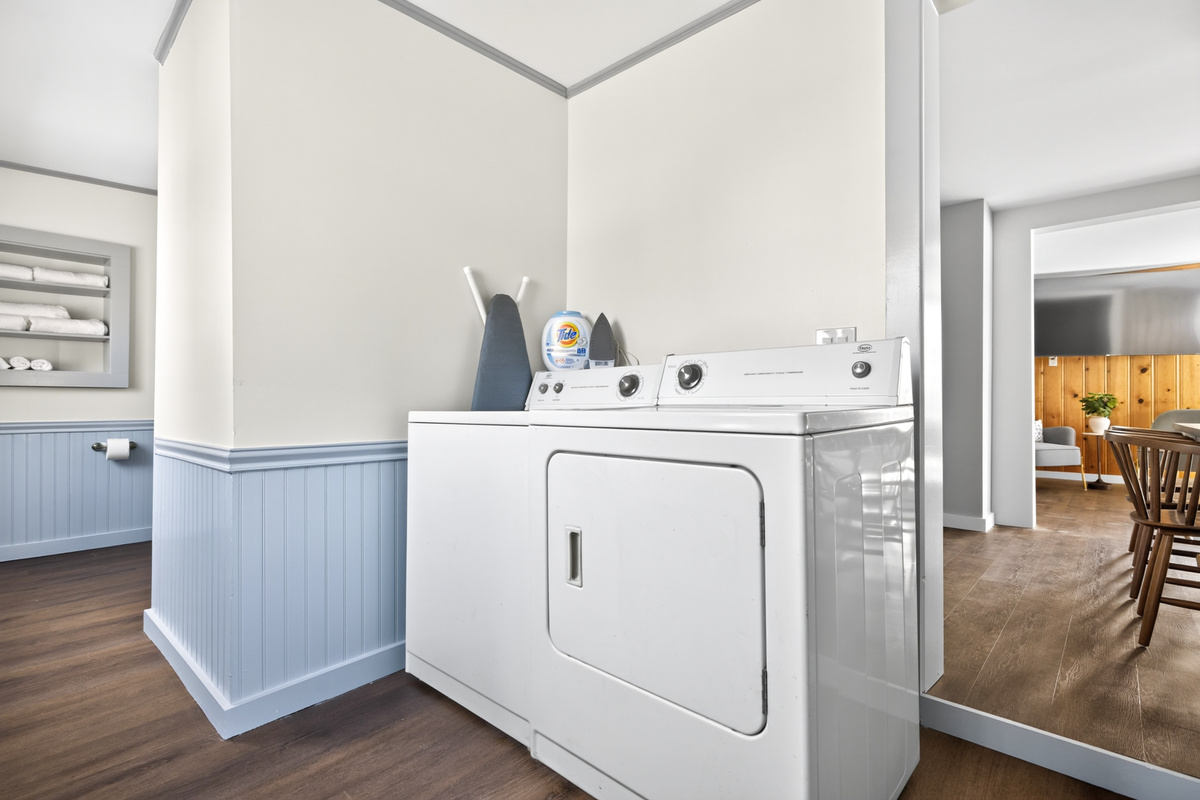 Pack lighter and leave clean — on-site washer and dryer mean a week in Maine doesn’t require a checked bag full of salt-stiff clothes.