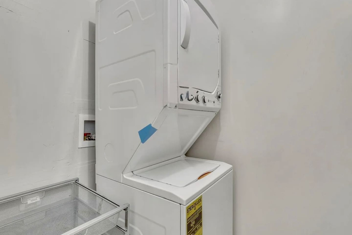 Stacked washer and dryer