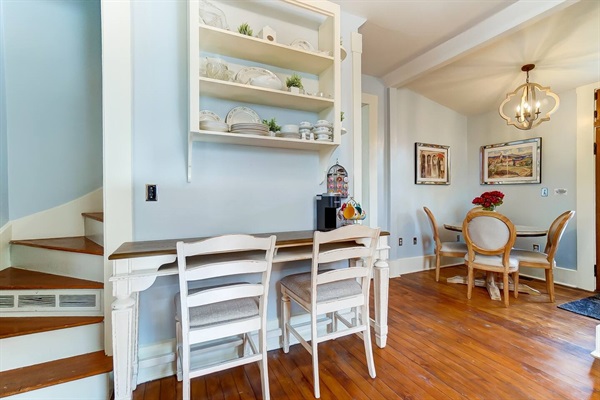 Plenty of seating for dining or working.