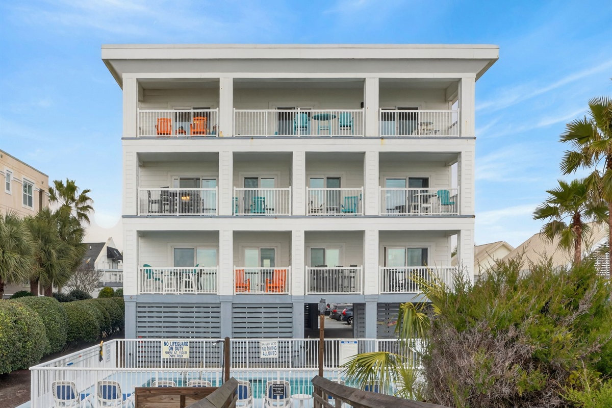 View of Oceanview from beach side | Starfish | Oceanview 101 | 1116 Ocean Blvd, Isle of Palms, SC | IOP Escapes