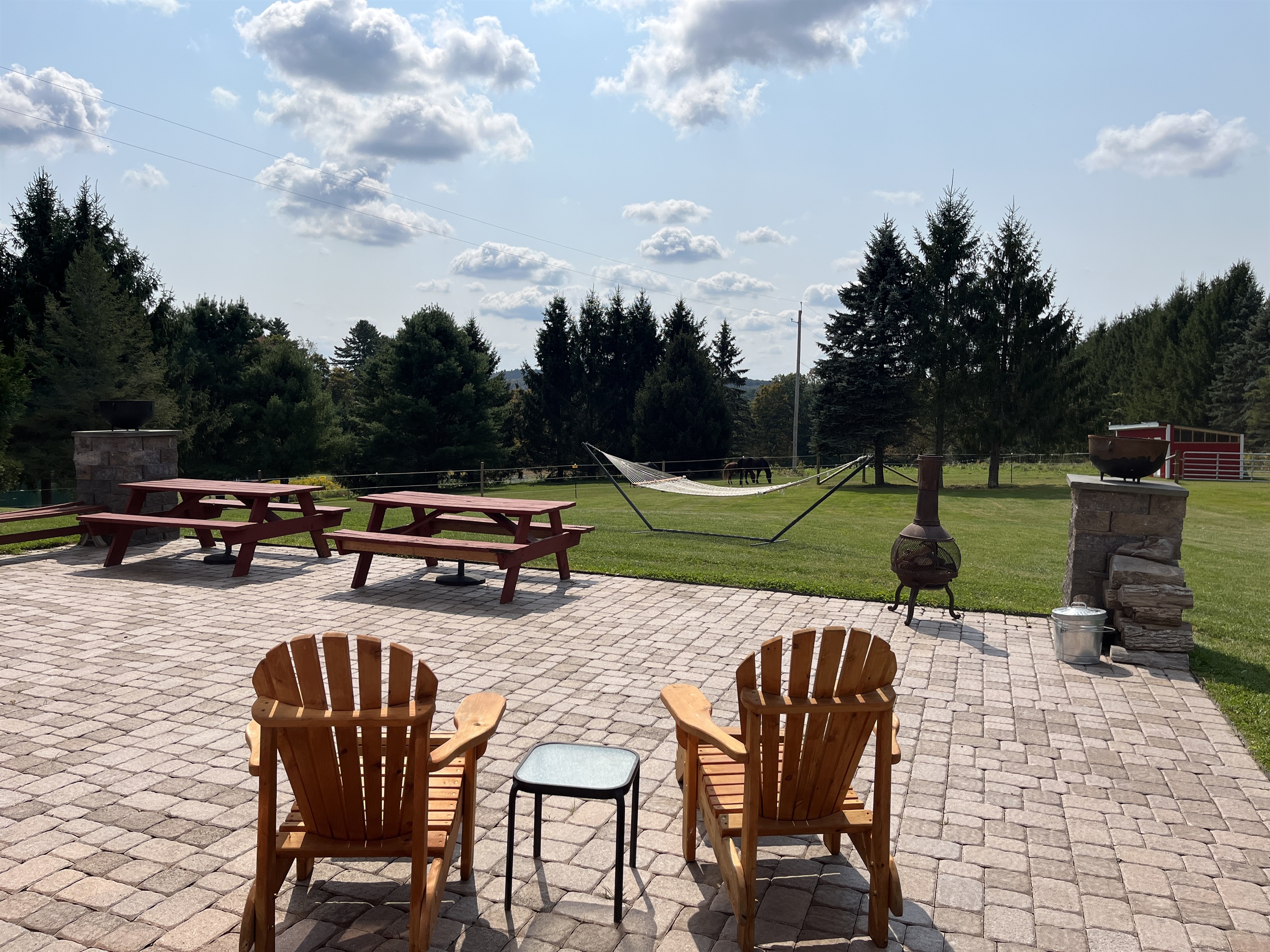 Huge patio for eating and relaxing