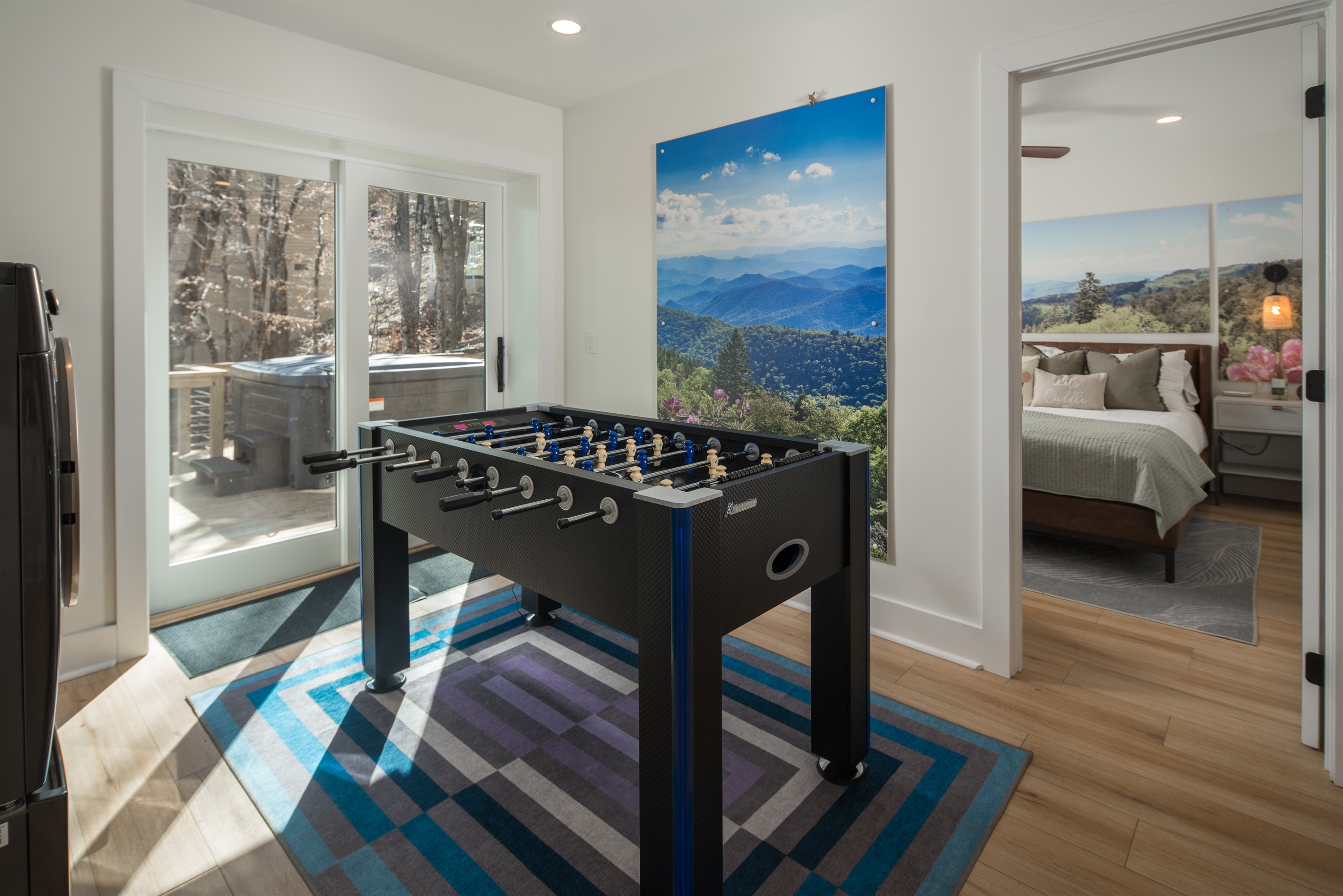 Enjoy a game of foosball or wall Scrabble for added fun.