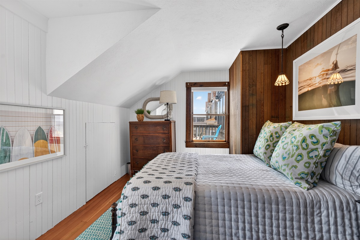 Drift off in a comfortable full bed!