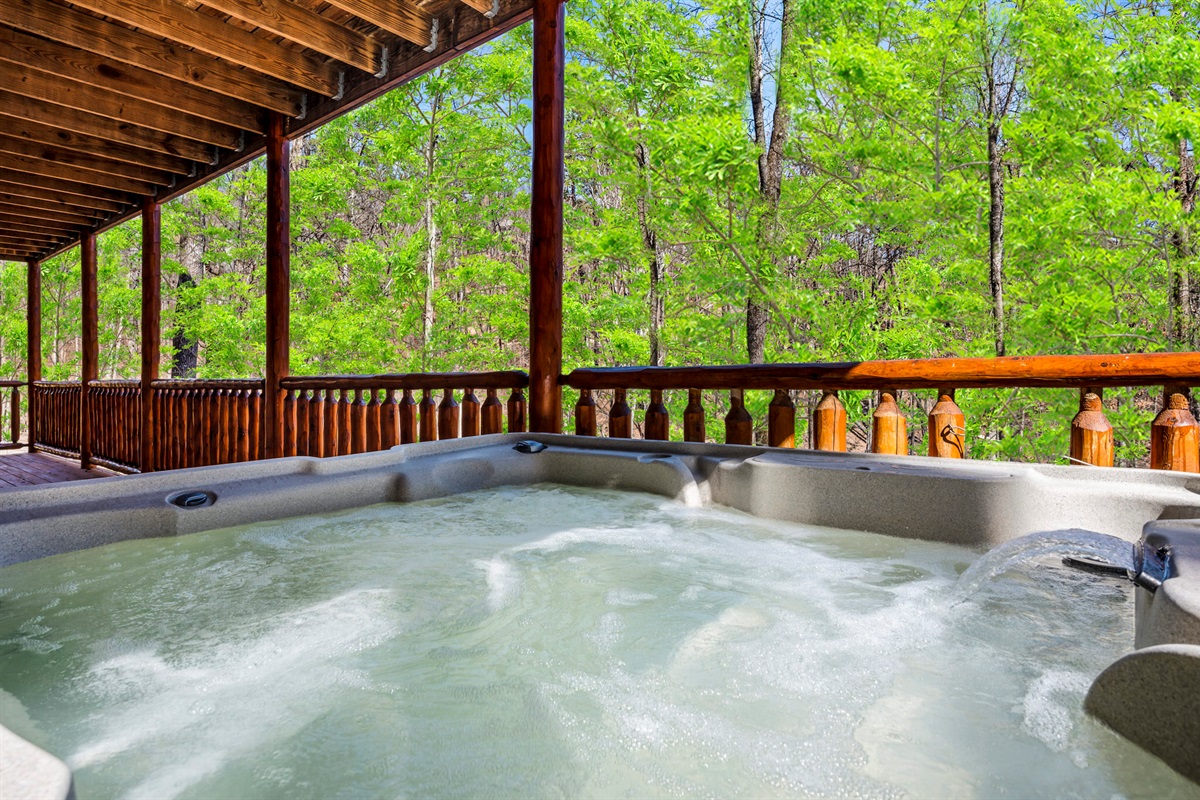 Relax and unwind in your private hot tub oasis