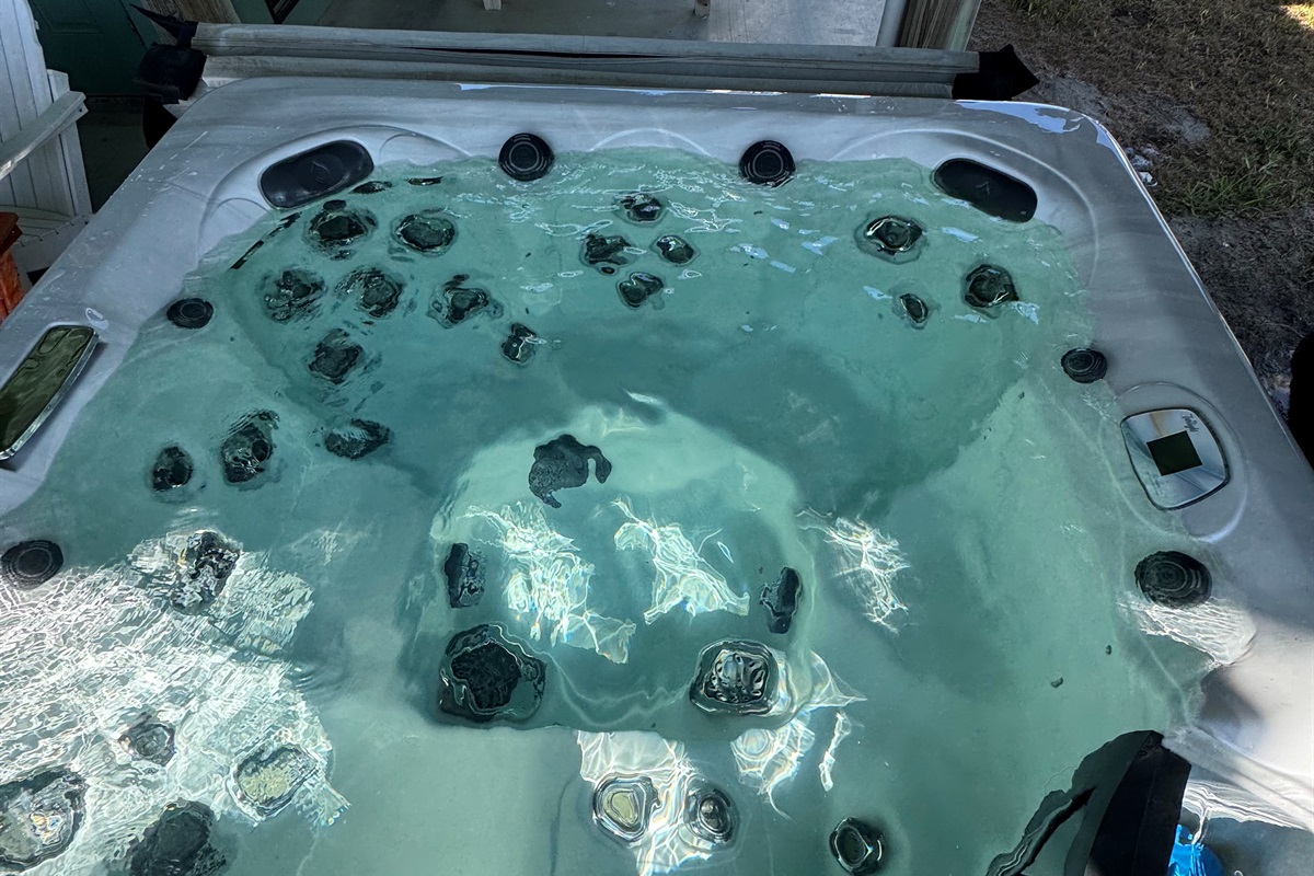 Downstairs hot tub! Perfect for relaxing after a day in the sun!