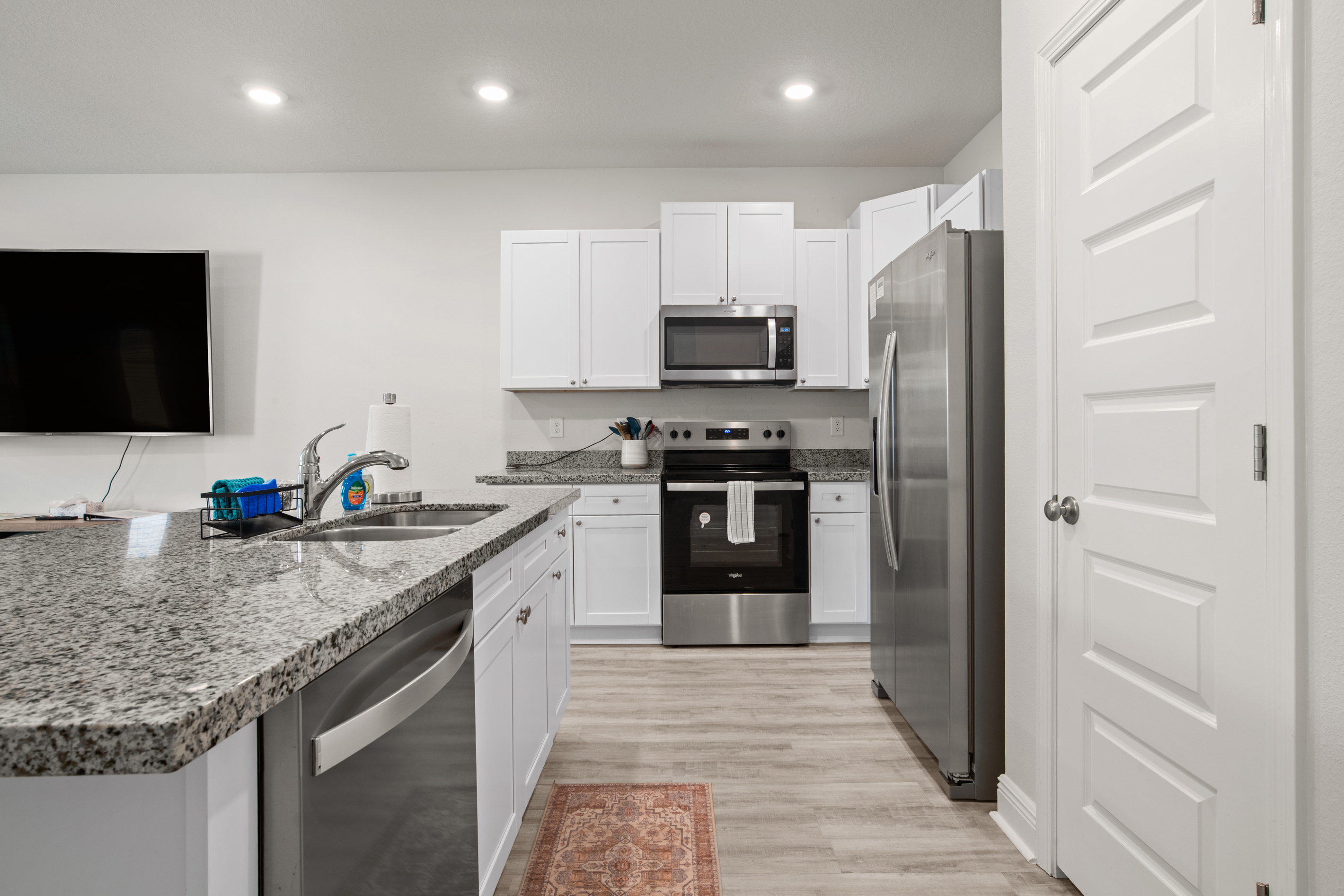 All new stainless fridge, dishwasher, stove and microwave.