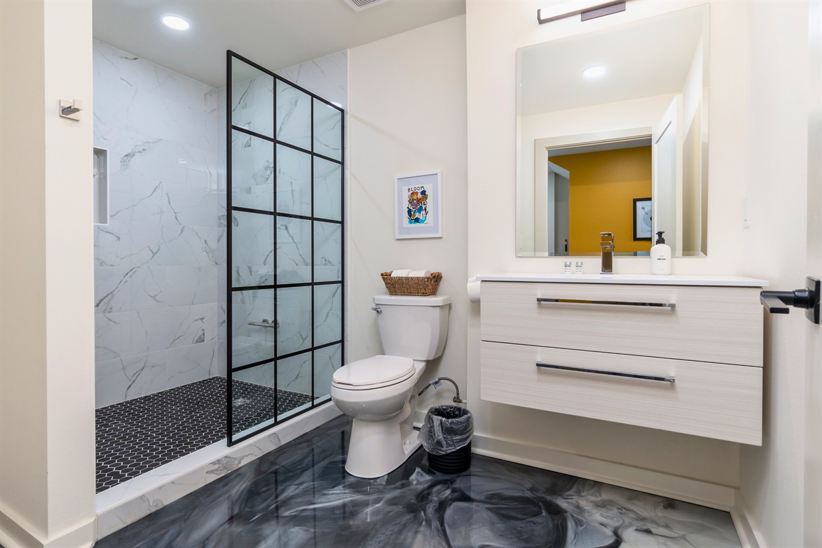 Lower Level Bathroom with Glass Shower