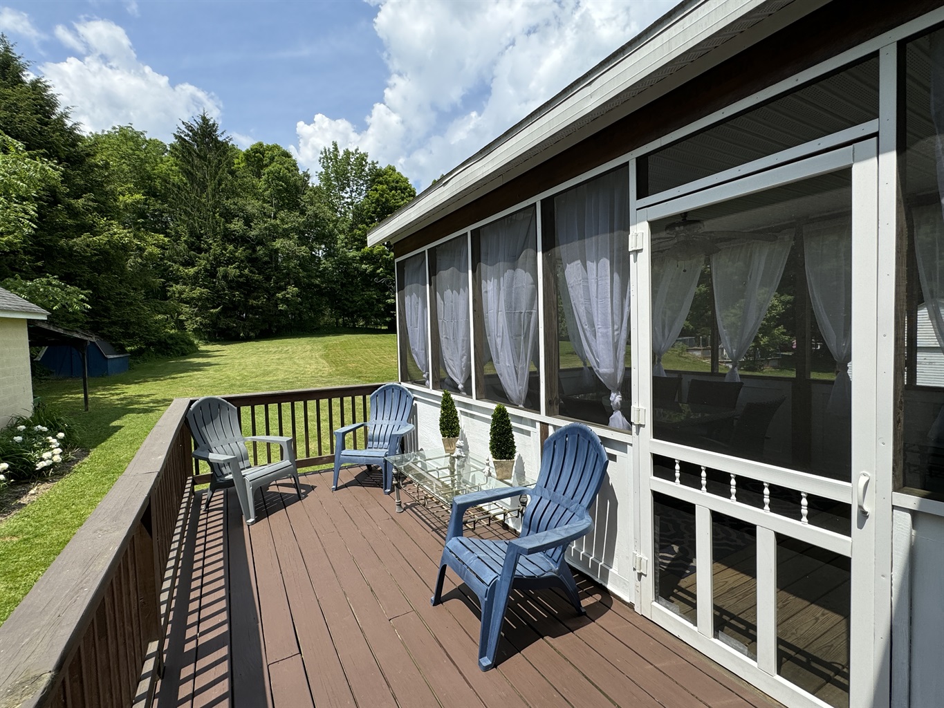 Outside seating on by the main entrance