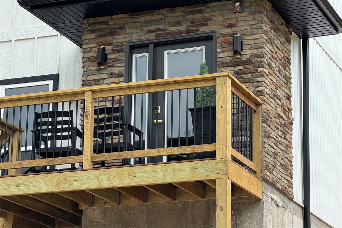 Stone work on front of home