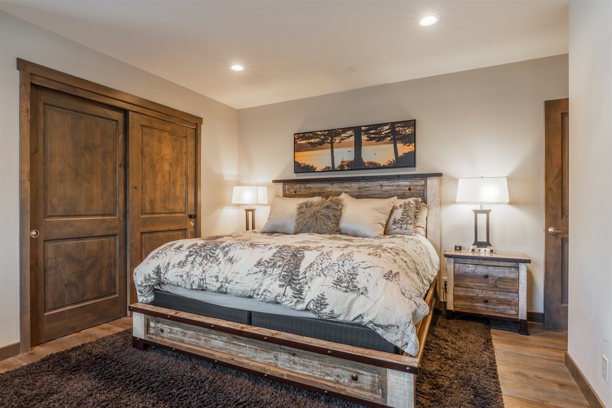 Perched on the top level, the primary suite offers added privacy and beautiful light.