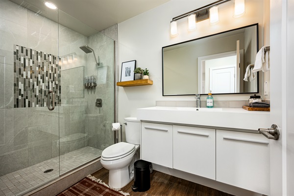 Bathroom 3 serves as a guest bathroom near the family room but also accommodates the bunk room and bedroom 5.