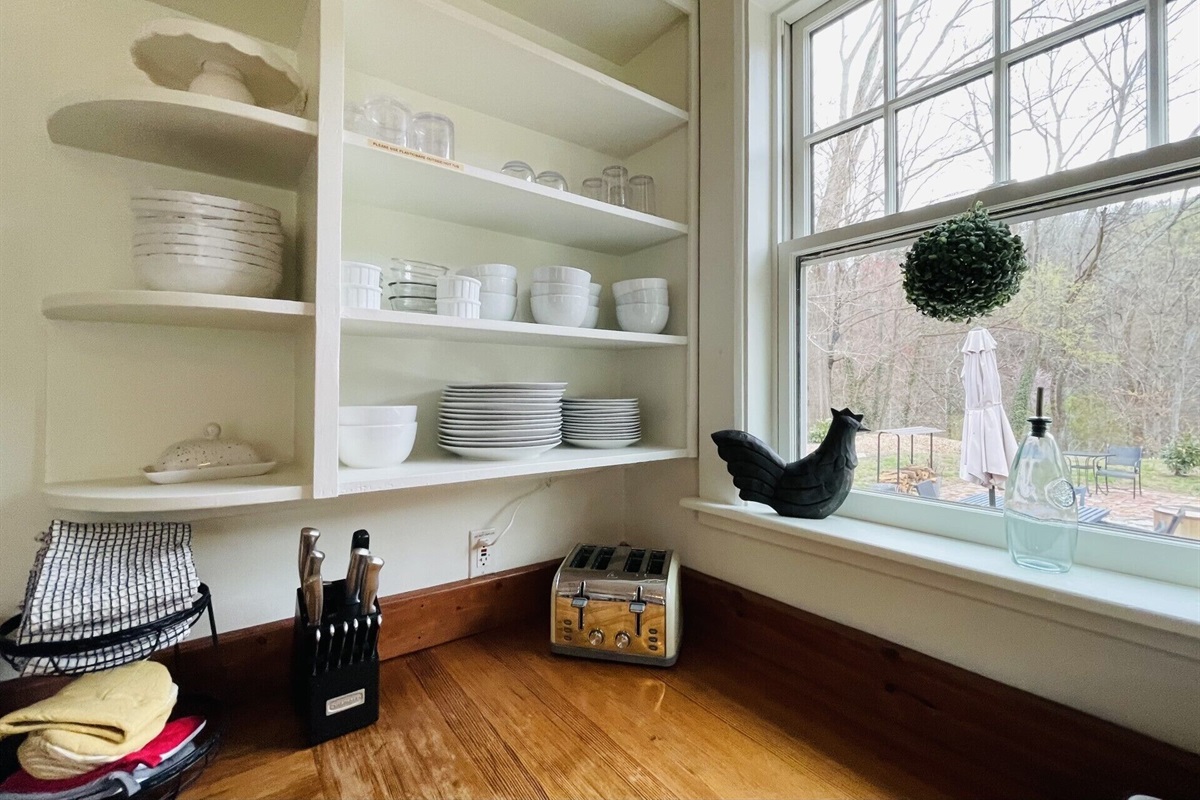 There is plenty of dishware for all your guest