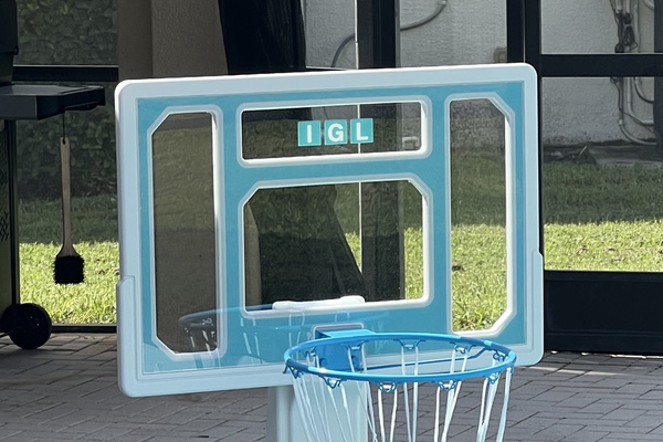 Recently added brand new pool basketball hoop!