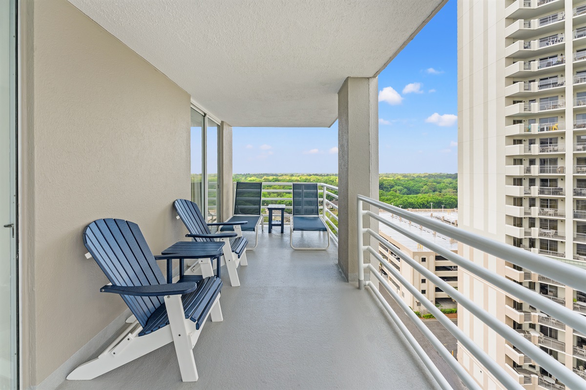 Grab a beverage and sit back and relax on one of the balconies.