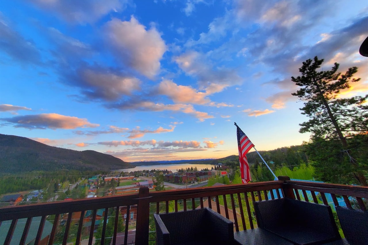 Upper deck summer sunset view