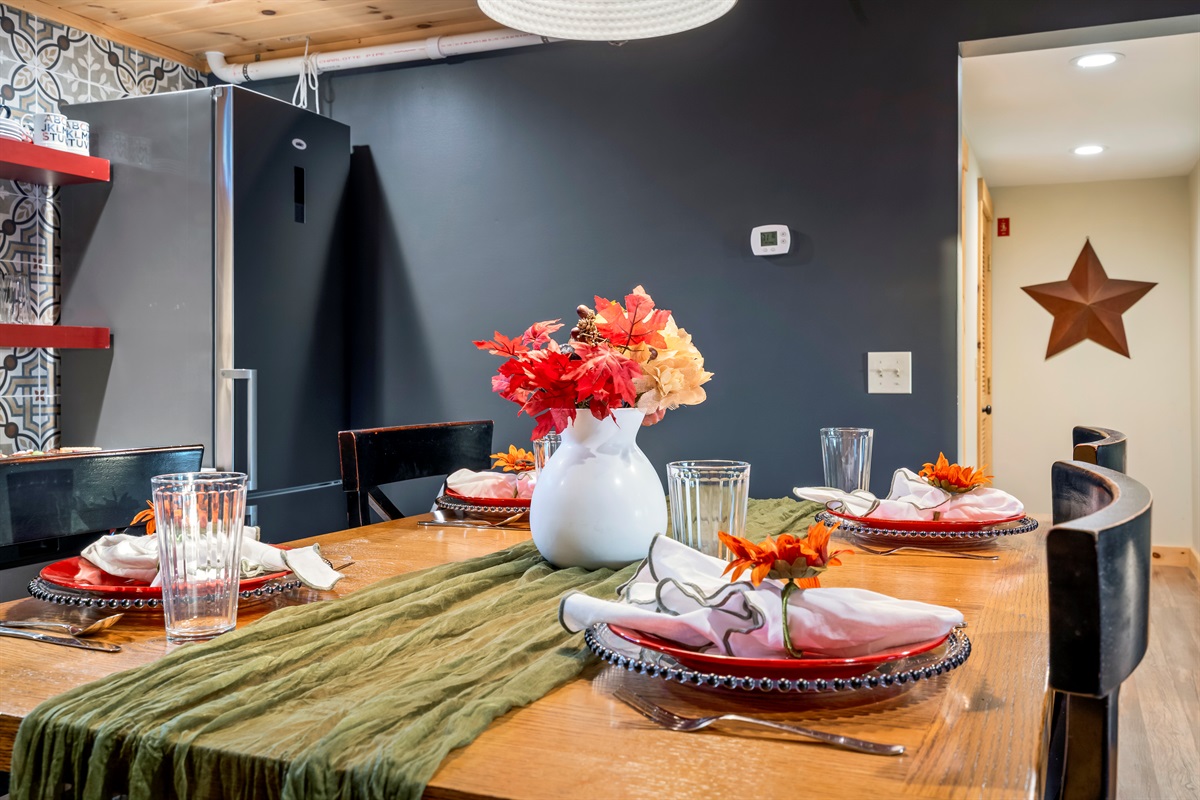 Fully furnished basement kitchen, so you can cook and dine with ease.