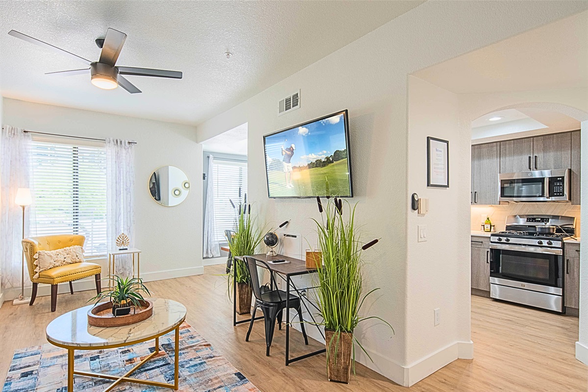 Spacious, light-filled living room perfect for creating new memories