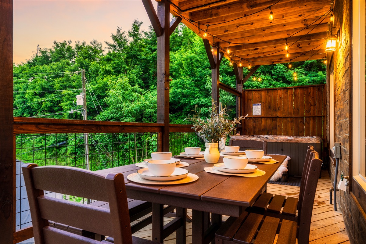 Delight in outdoor dining as you immerse yourself in the captivating view