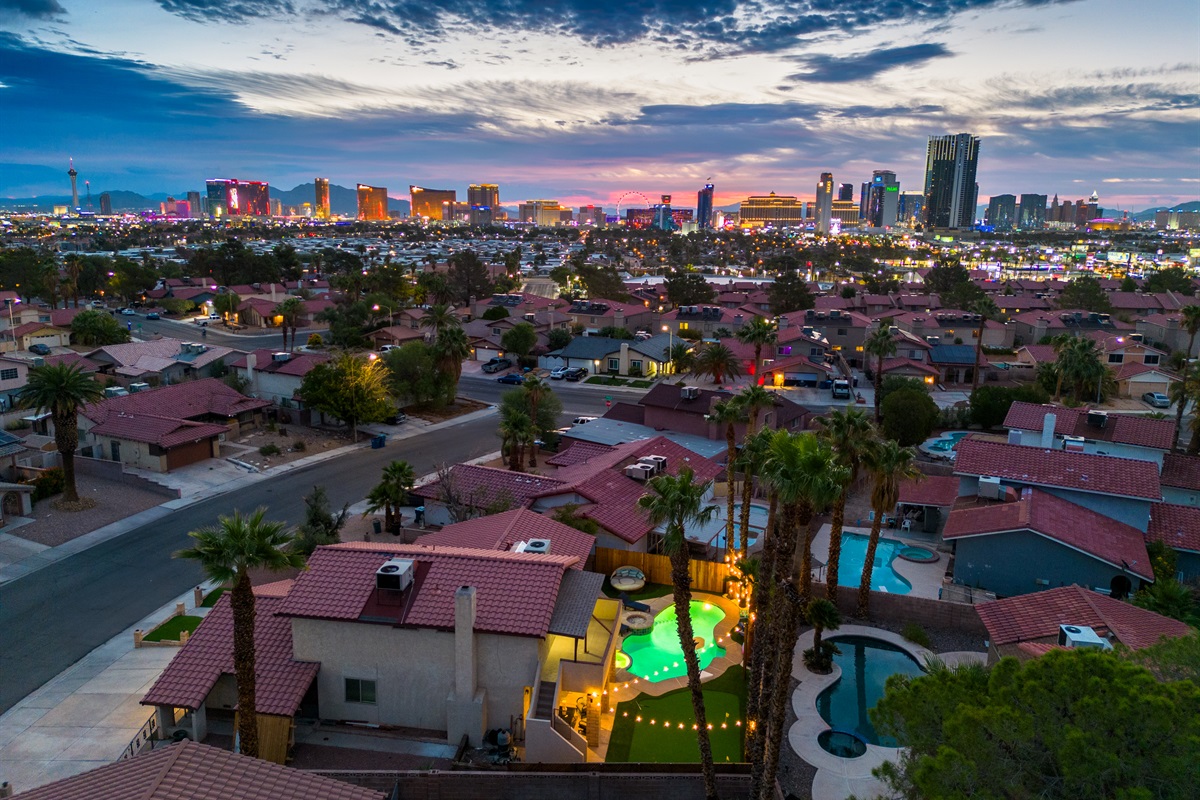 Aerial view of house