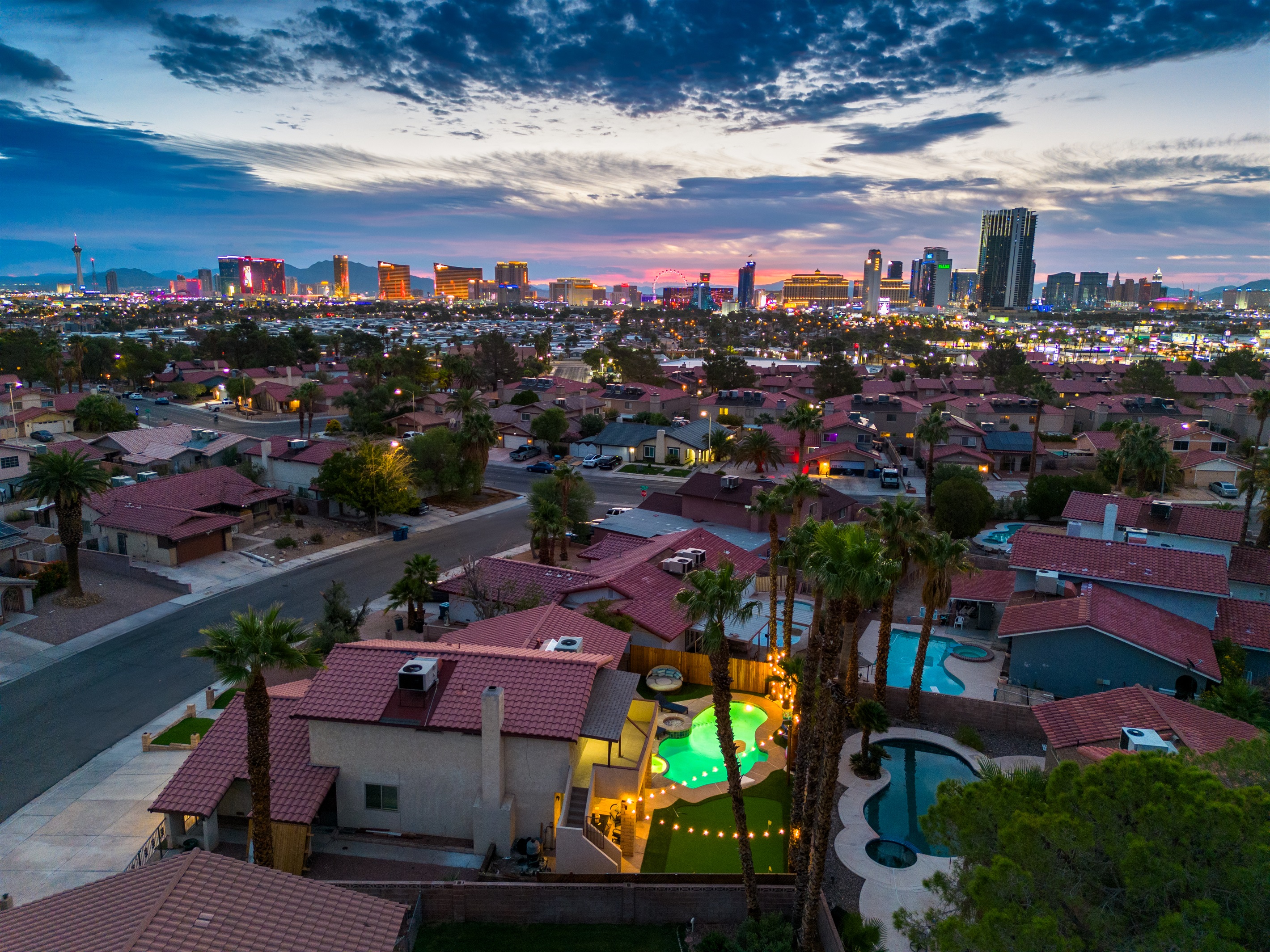 Aerial view of house