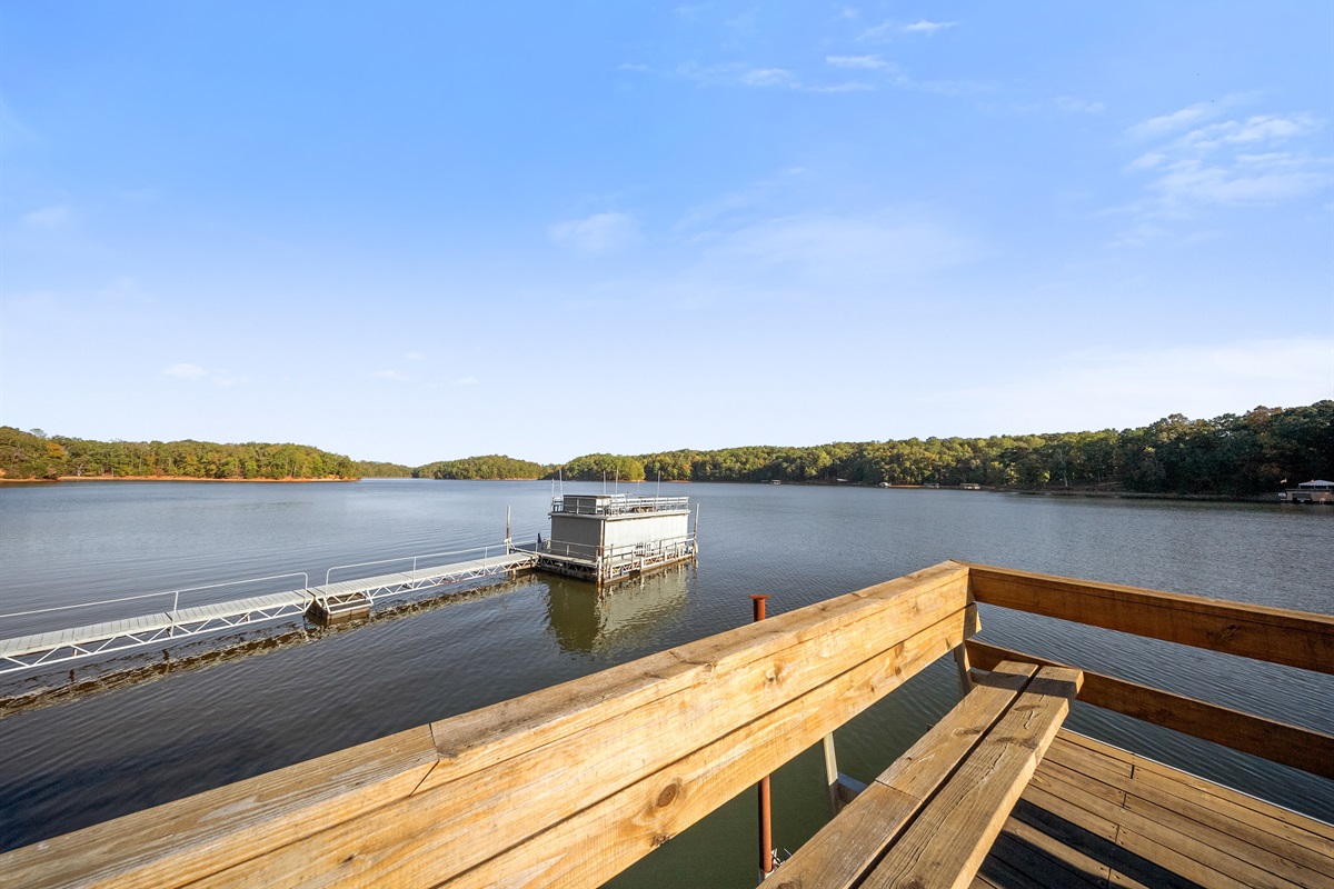 Upper dock deck with panoramic Lake Lanier views — your front-row seat to nature.