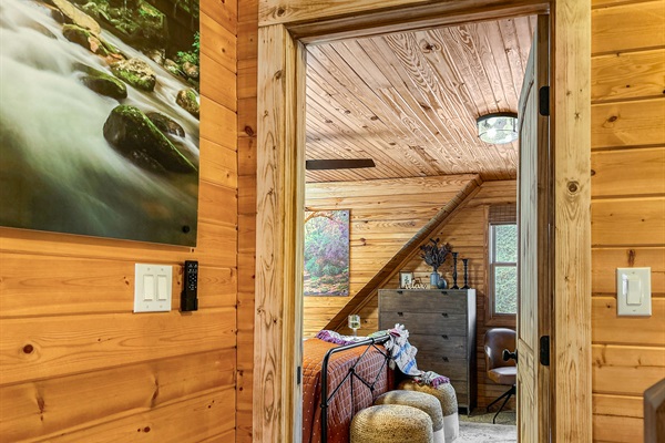 This upstairs room has the most privacy.