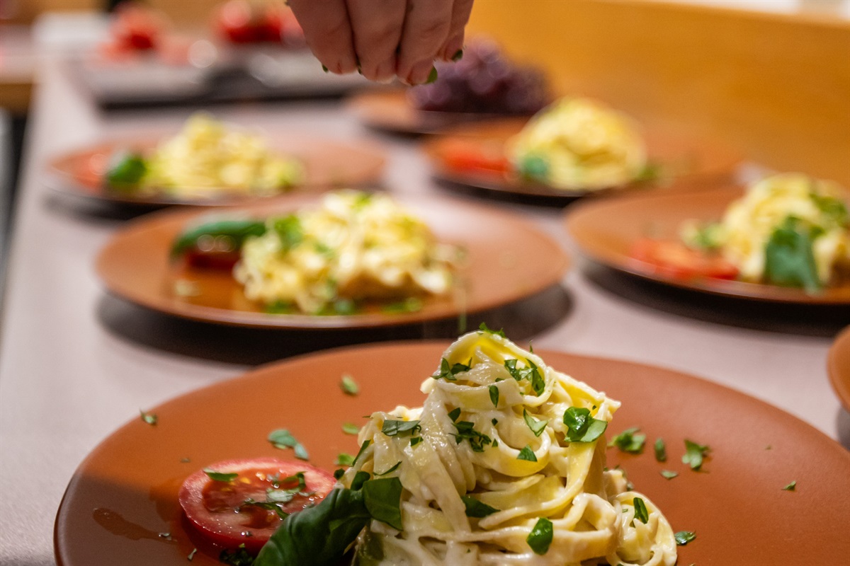 Plate settings, tableware, and everything you need for a full dinner party is stocked on the property.