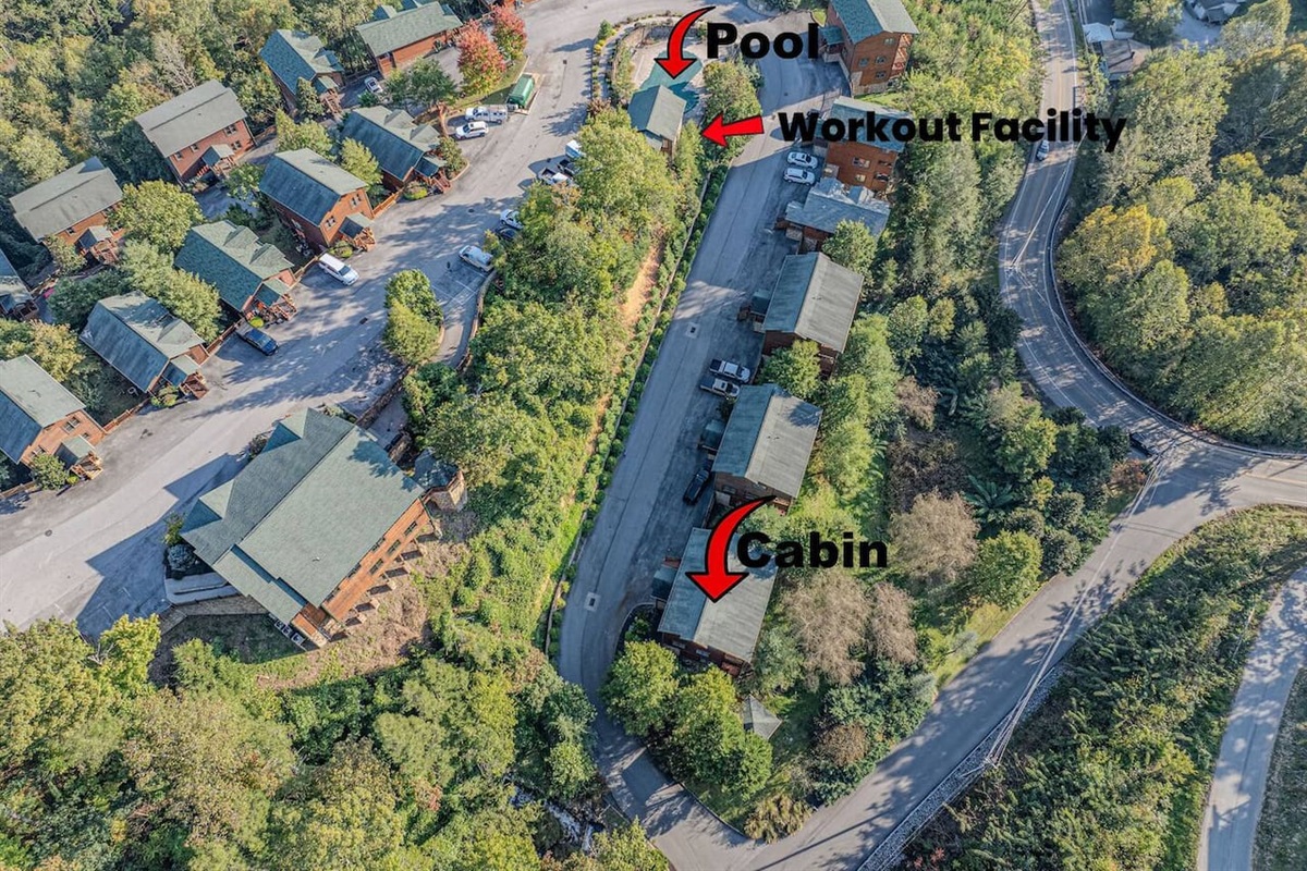 Community pool and workout facility within the Gatlinburg Falls Parkview Resort &mdash; included with your stay at The Crown Jewel. Gatlinburg, TN.
