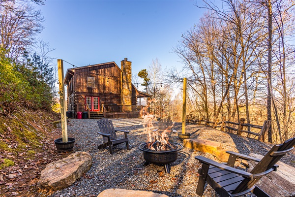After the sun goes down, gather under the stars and share stories by the glowing fire pit.