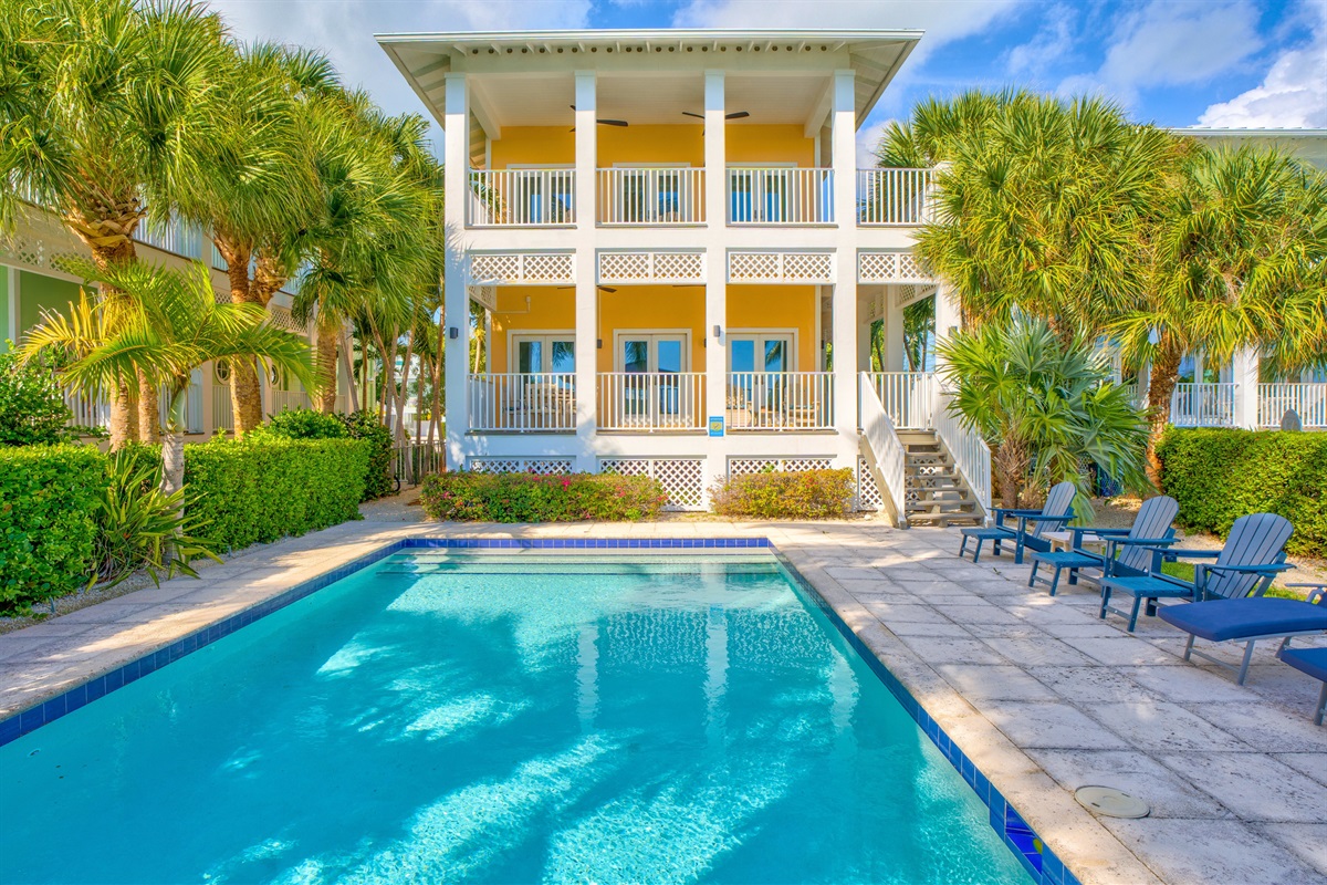 A large pool for swimming laps, playing games, or water aerobics.