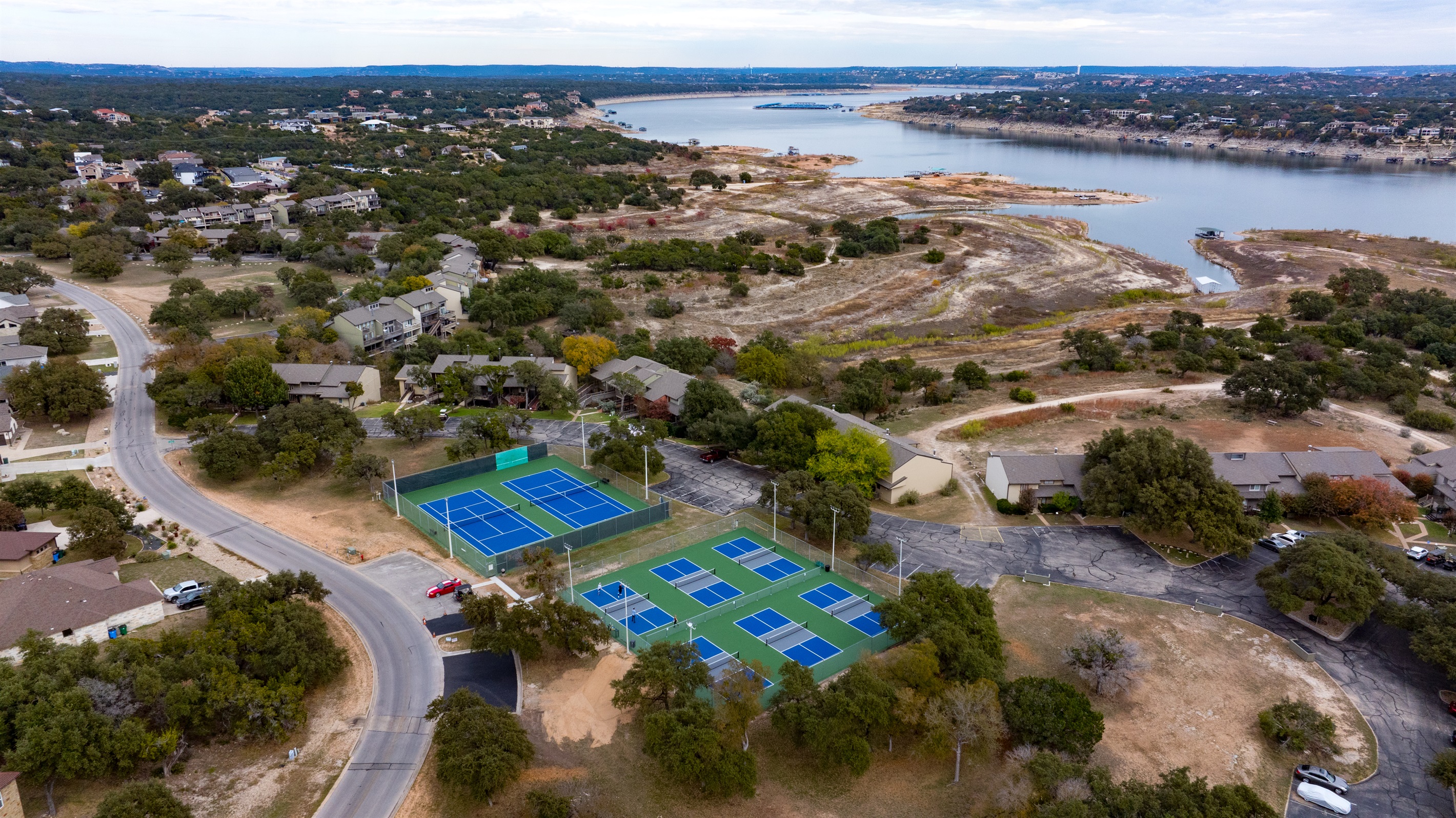 Community tennis and pickleball courts