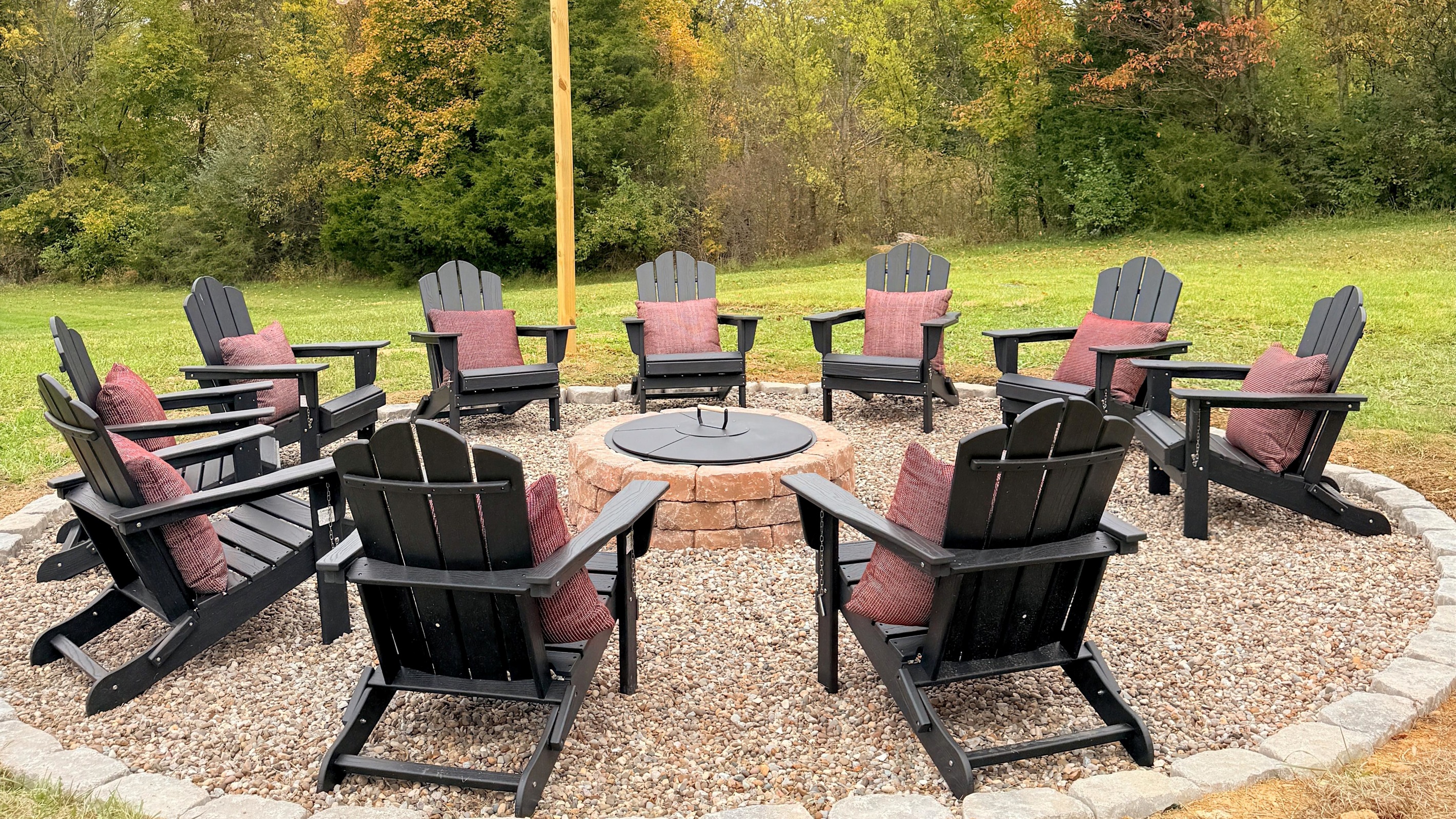 A refined take on fireside connection — plush seating, warm embers, and the kind of quiet conversation that lingers long after the last pour.