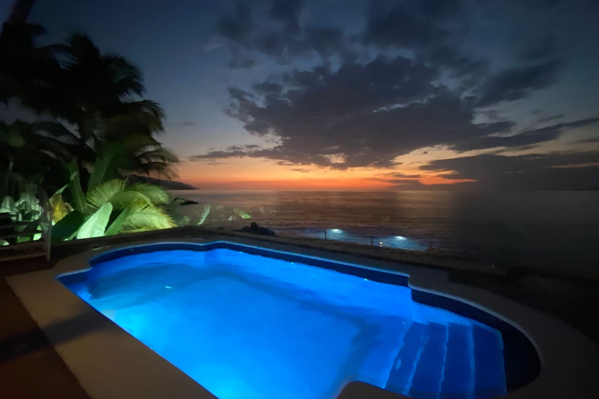 Night view of the pool