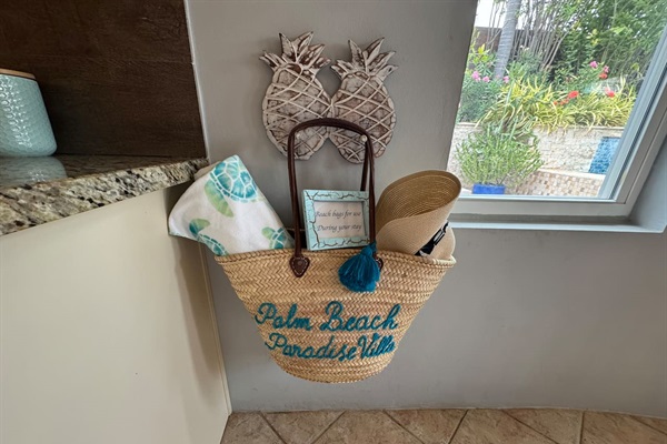 Plenty of beach towels and feel free to use our beach tote too!