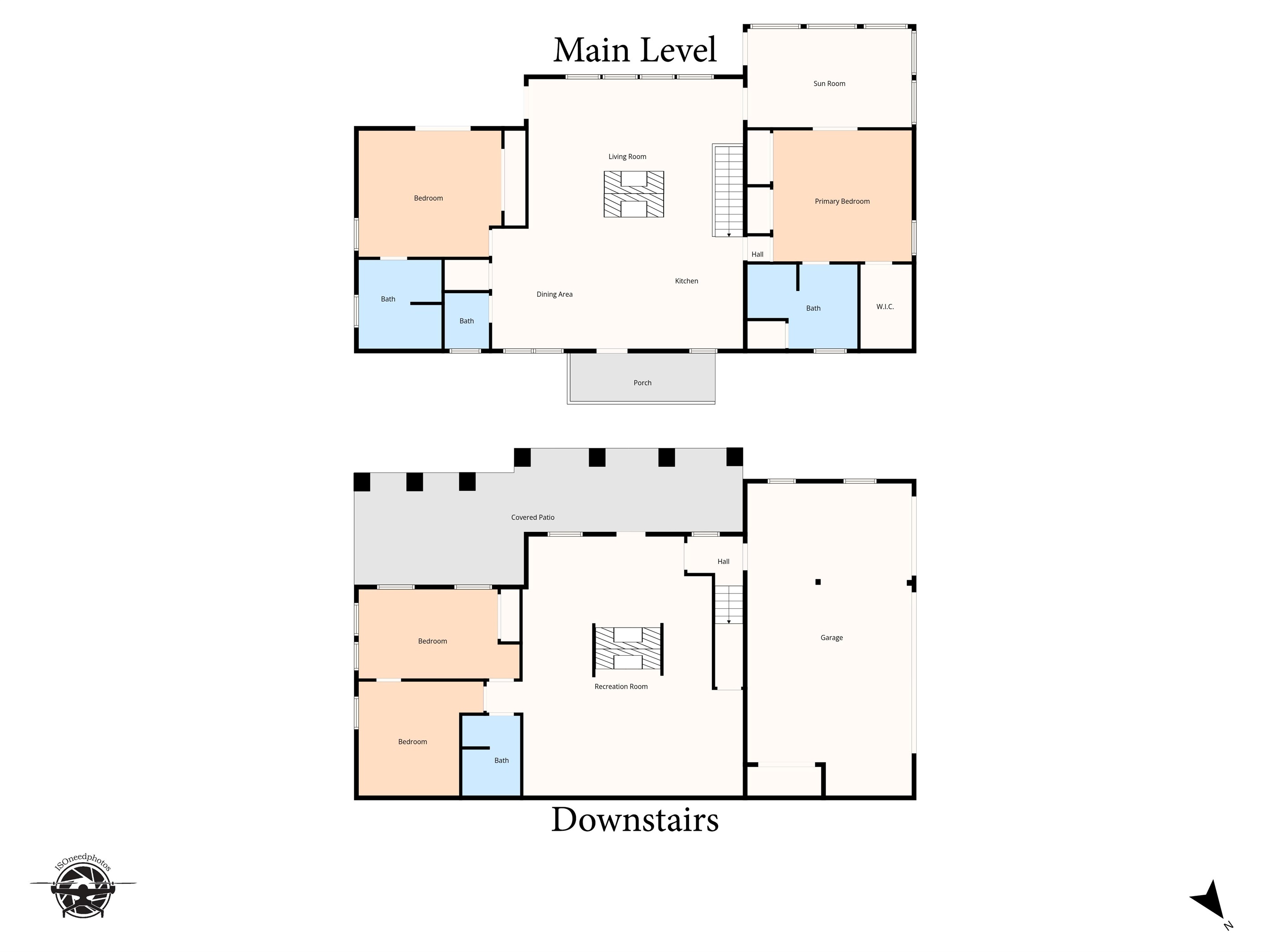 Floor Plan Overview: Explore spacious living with bedrooms, recreation room & sunlit areas!