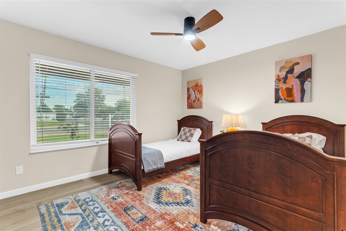Adorable twin beds in Bedroom #4