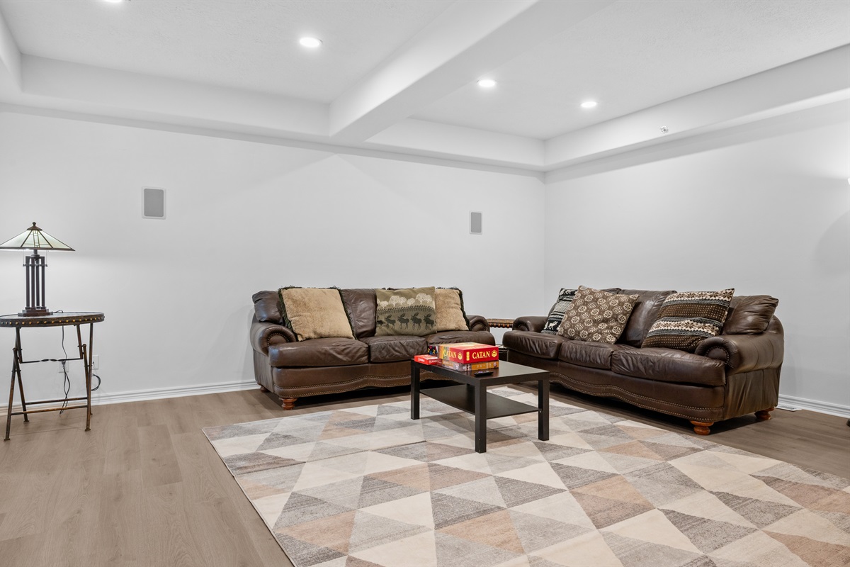 Relax and enjoy the comfortable seating in the family room.